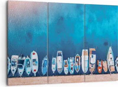 Produktbild von Bild auf Leinwand - Leinwandbild - 3 Teile - Hafen Hafen £ódŸ - 105x70cm - Wand Bild - Wanddeko - Wandbilder - Leinwanddruck - Bilder - Wanddekoration - Leinwand bilder - Wandbild - CE105x70-5081