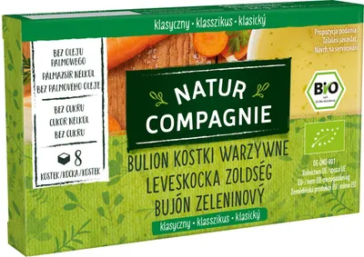 BULION - KOSTKI WARZYWNE BEZ DODATKU CUKRÓW BIO (8 x 10,5 g) 84 g - NATUR COMPAGNIE