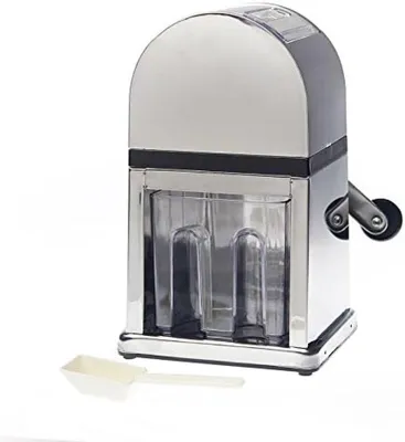 Productafbeelding van PromoHome® Handmatige ijsbreker met ijsreservoir en schep – Professionele ijsbreker voor cocktails en smoothies, roestvrij staal