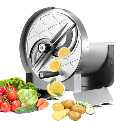 Image de Coupe-légumes, râpe à légumes, acier inoxydable, manuel, coupe-oignons, coupe-tomates, coupe-pommes de terre, chips, réglable de 0 à 13 mm, coupe-fruits pour citrons, oranges, carottes et choux