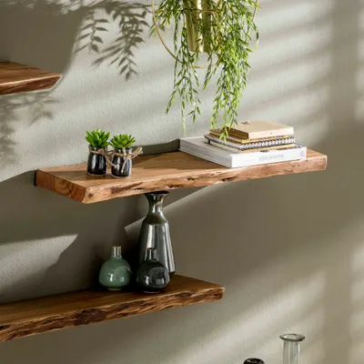 Produktbild von Hoyz – Wandregal Edge – 90 cm breit – Akazienholz – Braun