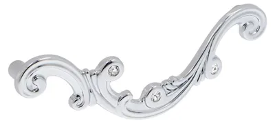 Produktbild von Griff für Möbel aus Zinklegierung und Kristall. Lochabstand: 128 mm. Chrom, poliert. Packung mit 25 Stück