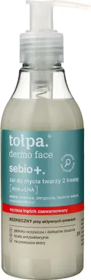 Zdjęcie produktu dla Tołpa Dermo Face Sebio+ Żel do mycia twarzy 2 kwasy: AHA + LHA, 195 ml