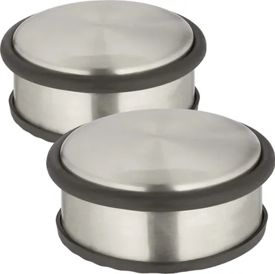 Produktbild von Set mit 2 Türstoppern – Edelstahl/Gummi – 1,1 kg – 11,5 x 11,5 x 5,5 cm