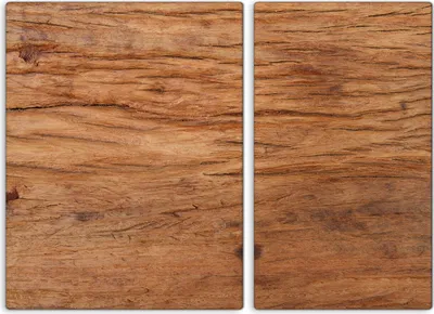 Produktbild von Glas-Herdabdeckplatten Glaskeramikkochfeld-Abdeckung Spritzschutz Schneidebrett Zweiteilige Glas 70x52 Holz Motive