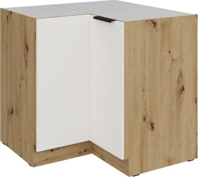 Produktbild von LUNARA Eckunterschrank – 90 x 90 cm, Weiß/Eiche (Artisan)