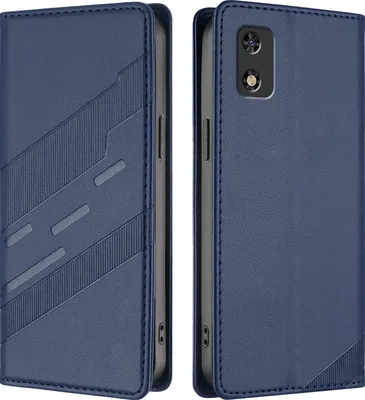 Produktbild von Hülle für itel A18, Kunstleder Brieftaschen Handyhülle mit Kartenfach und Standfunktion Blau