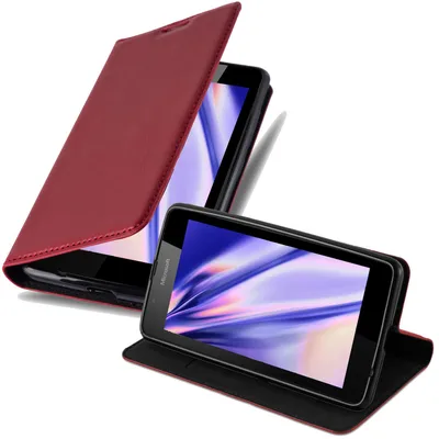 Produktbild von Cadorabo Hülle für Nokia Lumia 540 Schutz Hülle in Rot Handyhülle Etui Case Cover Magnetverschluss