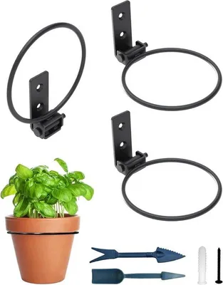 Obrázek produktu pro Černé kovové závěsné květináče, 10,5 cm, sada 3 ks