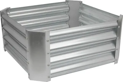 Produktbild von Quadratisches Hochbeet aus verzinktem Stahl – 60 cm x 60 cm – Silber