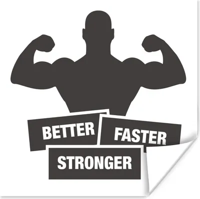 Produktbild von MuchoWow® Poster Eine Illustration eines Bodybuilders mit einem Slogan 75x75 cm - Wand Dekoration