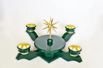 Produktbild von Weihnachtsdeko Adventsleuchter mit Teelichter grün BxH 38x38xcm NEU