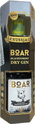 Produktbild von BOAR Gin BLACKFOREST PREMIUM DRY GIN alc. 43% vol. 0,5L + Miniaturflasche Gratis