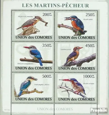 Produktbild von Briefmarken Komoren 2009 Mi 2184-2189 Kleinbogen (kompl. Ausg.) postfrisch Fischfressende Vögel