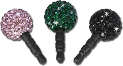 Image de SilberDream Handystecker Shamballa 3 boules scintillantes lilas,vert,noir GST16