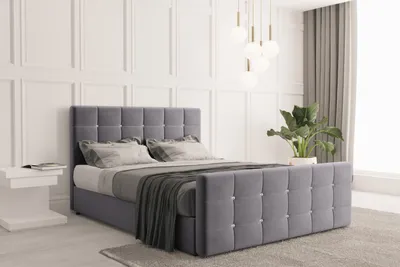 Produktbild von Kaiser Möbel Boxspringbett mit bettkasten und matratze 140 cm x 200 cm, Schlafzimmerbett ROMA Grau + topper H3