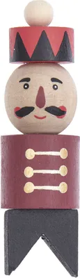 Produktbild von Nussknacker aus schwarzem und rotem Holz 9 cm