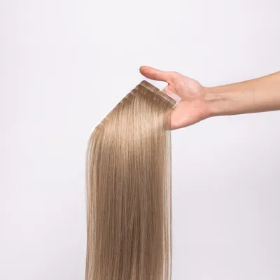 Image de Extensions adhésives chaarmant Ombre Cheveux naturels 55 cm 50 g – Extension de cheveux Mix #60/8 Blond clair/Brun doré