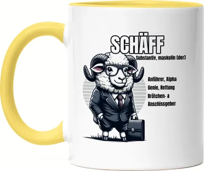 Produktbild von Schäff Begriffsdefinition Design Tasse Gelb - Chef Büro Kollegen Humor