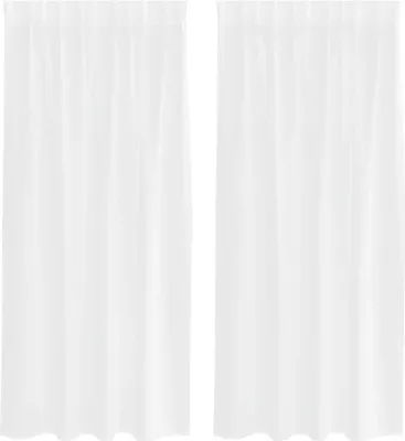 Produktbild von vidaXL Voile-Vorhang 2 Stk. Weiß 175 x 140 cm Polyester