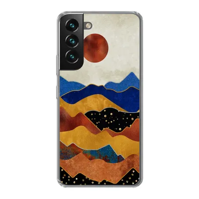 Produktbild von MuchoWow® Handyhülle Schutzhülle Hülle für Samsung Galaxy S22 Gold - Bronze - Blau Silikon Softcase Handy Hülle - Mobiltelefonhülle