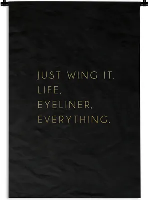 Produktbild von MuchoWow® Wandteppich Wandbehang Zitate - Motivation - Gold - Schwarz 90x135 cm Tapisserie Dekoration Wandtuch - Baumwolle - Wandskulptur