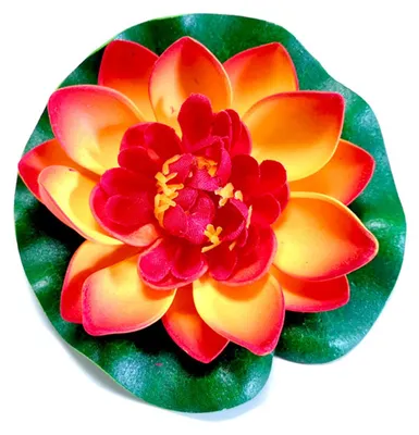 Produktbild von Schwimmende künstliche Lotusblumen mit Lotusblättern – realistische Teichpflanzen-Imitation für See, Pool, Aquarium – Wasserdekoration