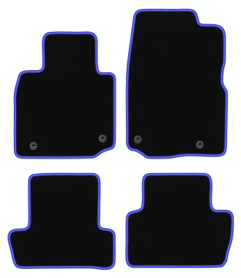 Produktbild von Fußmatten Automatten Velours Schwarz/Blau für Mazda MX-30 2020- Set 4-tlg