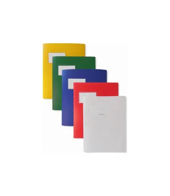 Produktbild von Rheita |Plastik Schnellhefter 5er Set A4, mit Namensschild, mit Einstecktasche innen, rot, gelb, grün, blau, und weiß