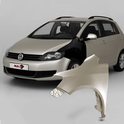 Productafbeelding van BLU Spatbord geschikt voor Volkswagen Golf V+ / Golf 5 PLUS LR7L Links Zilver SilberLeaf | 2005-2009 | Voorzijde | Gelakt | Montageklaar, AI-gegenereerde afbeelding