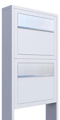 Produktbild von Briefkastenanlage Elegance for Two Weiß mit Edelstahlklappe