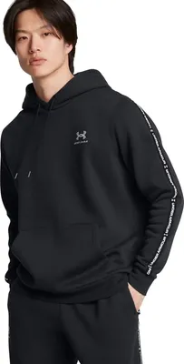 Productafbeelding van Under Armour Icon Fleece Hoodie met taping, zwart, maat M / regular, voor heren, kleur zwart, maat M