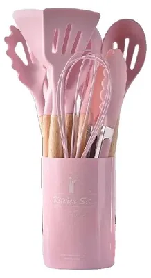 Productafbeelding van Keukenaccessoireset, antiaanbaklaag, hittebestendig, roze