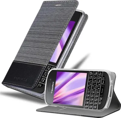 Produktbild von Cadorabo Hülle für Blackberry Q10 Schutzhülle in Grau Handy Hülle Etui Book Case Cover