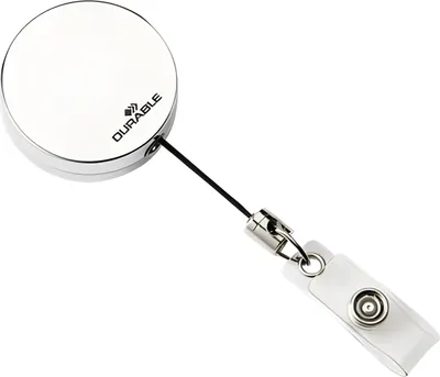 Produktbild von DURABLE Jojo Chrome m Aufrollmechanismus u Gürtelclip 10 St