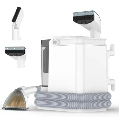Productafbeelding van Textielreinigingsmachine - Draagbare tapijtreiniger en meubelstoffereiniger - 450 W - Spuitextractiemethode - Krachtige zuigkracht - 220 V - Wit