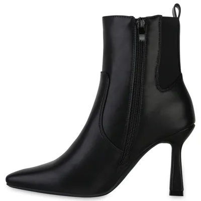 Produktbild von VAN HILL Damen Leicht Gefütterte Klassische Stiefeletten Spitz Schuhe 840750, Farbe: Schwarz, Größe: 39