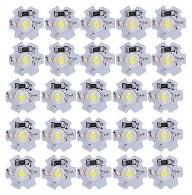 Obrázok produktu pre 25 ks 5 V LED čipov 200 lm 3 W vysokovýkonných LED diód pre svietidlá na vlastnú výrobu, čisto biela, 6000–6500 K