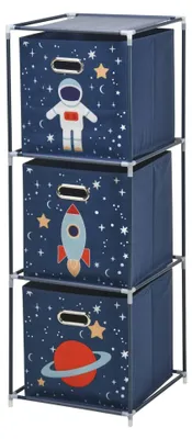 Immagine prodotto di Comodino con 3 cassetti in metallo, altezza 102 cm