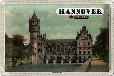 Produktbild von Blechschild Städte Hannover Flusswasserkunst Schloss 30x20cm
