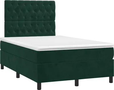 Immagine prodotto di vidaXL Letto a molle con materasso verde scuro 120x190 cm in velluto
