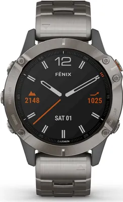 Produktbild von Garmin - Smartwatch - fenix 6 Sapphire Titanium Grau-Titanium - 010-02158-23