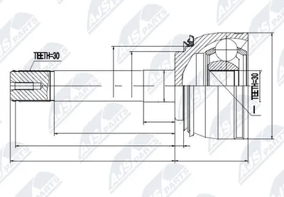 Produktbild von NTY Gelenksatz Antriebswelle Vorne Links Vorne Rechts für TOYOTA LAND CRUISER 100 (UZJ100) NPZ-TY-018
