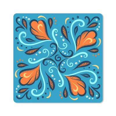 Produktbild von MuchoWow® Mauspad Mousepad Federn - Blau - Muster 20x20 cm - Mousepads - Maus Mat - Pad - Mausunterlage - Desk Mat - Bureauartikeln