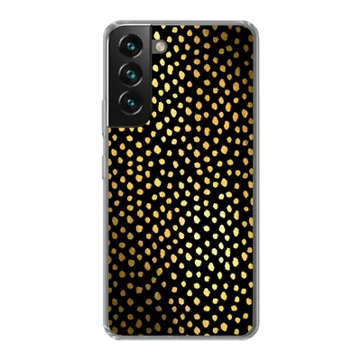 Produktbild von MuchoWow® Handyhülle Schutzhülle Hülle für Samsung Galaxy S22 Polka dots - Gold - Schwarz Silikon Softcase Handy Hülle - Mobiltelefonhülle