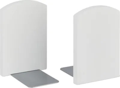 Image de Relaxdays, support pour livres, lot de 2, pour livres, CD, DVD et classeurs, dimensions : 18 x 12 x 12 cm, support pour livres en bambou, blanc