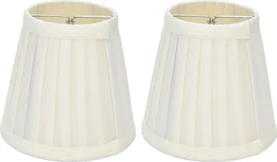 Zdjęcie produktu dla 2 × abażury z klipsem - małe abażury z tkaniny do lamp stołowych, żyrandoli i kinkietów, wygodny materiał, PX30