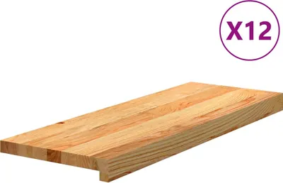 Zdjęcie produktu dla vidaXL Stopnie schodowe 12 szt. Jasnobrązowe 70x25x2 cm lite drewno dębowe