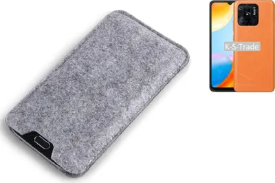 Produktbild von K-S-Trade Filz Handyhülle kompatibel mit Xiaomi Redmi 10 Power Schutzhülle Filztasche Filz Tasche Case Sleeve Handy Hülle Filzhülle grau