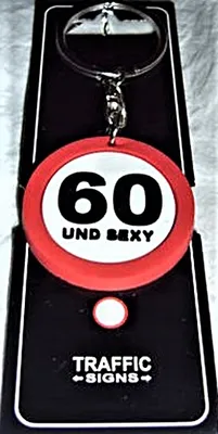 Produktbild von 1 SCHLÜSSELANHÄNGER VERKEHRSSCHILD ZAHL 60 60.Geburtstag